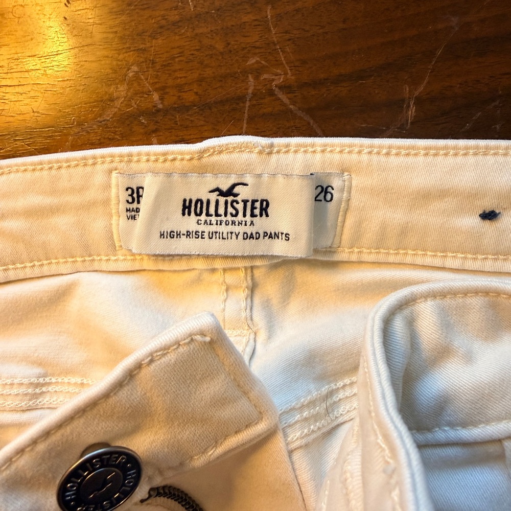 Hollister Cream High-Rise Pants